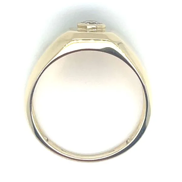 Men's Ring-1/5ct bezel set diamond signet -10ky Image 4 Bryan Jewelry Prattville, AL
