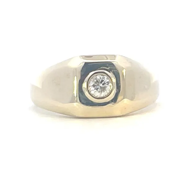 Men's Ring-1/5ct bezel set diamond signet -10ky Bryan Jewelry Prattville, AL