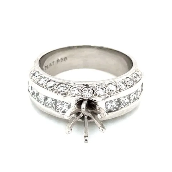 Platinum Stand Alone Diamond Semi-moun Image 3 Bryan Jewelry Prattville, AL