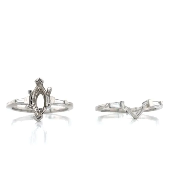 Marquise Semi-mount with Baguettes Image 2 Bryan Jewelry Prattville, AL