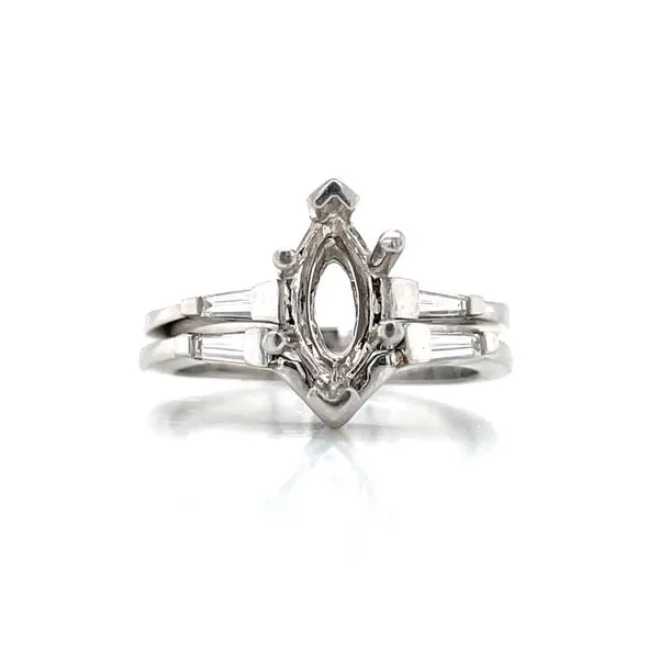 Marquise Semi-mount with Baguettes Image 3 Bryan Jewelry Prattville, AL