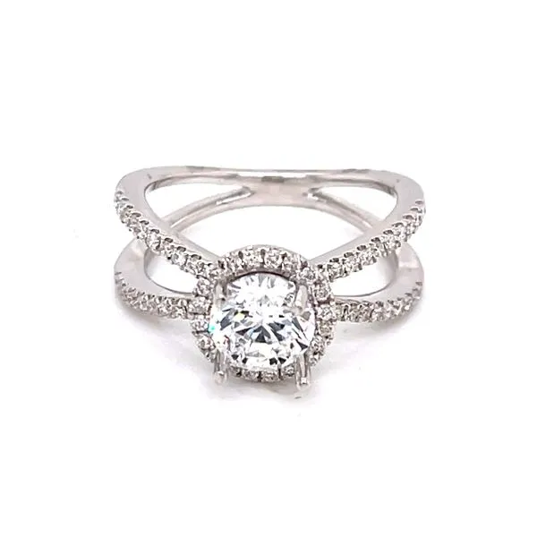 An 18kw .38ctw diamond semi mount with cz center Image 2 Bryan Jewelry Prattville, AL