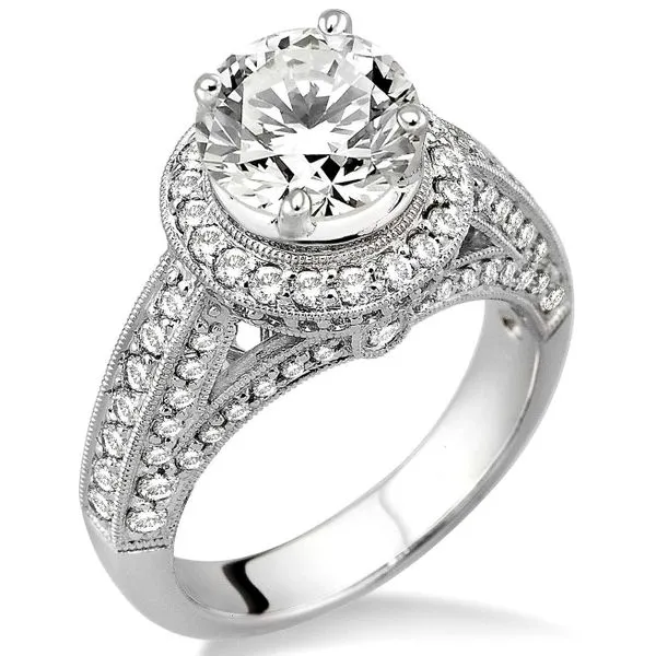 1 Ctw Diamond Semi-Mount Ring in 14K White Gold Image 3 Bryan Jewelry Prattville, AL
