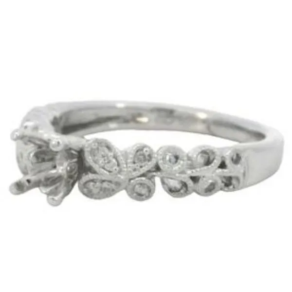 Butterfly Kissed- Diamond Semi-mount in 14kw Image 2 Bryan Jewelry Prattville, AL