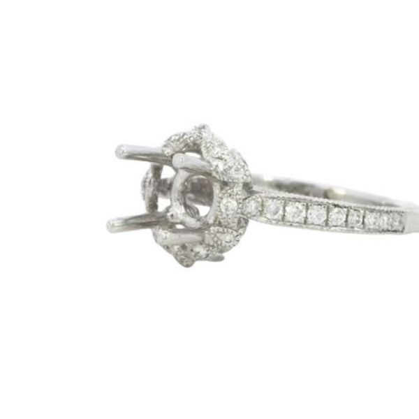 Parade .53ctw Natural Diamond Semi-Mount in 18K White Gold Image 2 Bryan Jewelry Prattville, AL