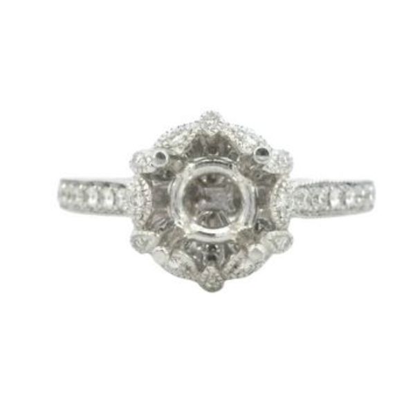 Parade .53ctw Natural Diamond Semi-Mount in 18K White Gold Bryan Jewelry Prattville, AL