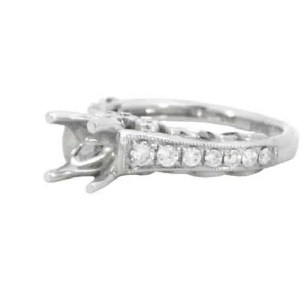 Ladies Round Cut Diamond Semi-mount / 18 Kt W Image 2 Bryan Jewelry Prattville, AL