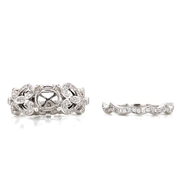 Fleur De Lis Semi-mount Wedding set Image 4 Bryan Jewelry Prattville, AL