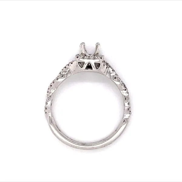 Diamond Halo Semi-mount with Infinity Shank Image 2 Bryan Jewelry Prattville, AL
