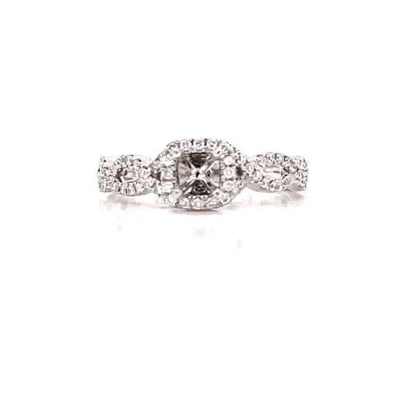 Diamond Halo Semi-mount with Infinity Shank Image 5 Bryan Jewelry Prattville, AL