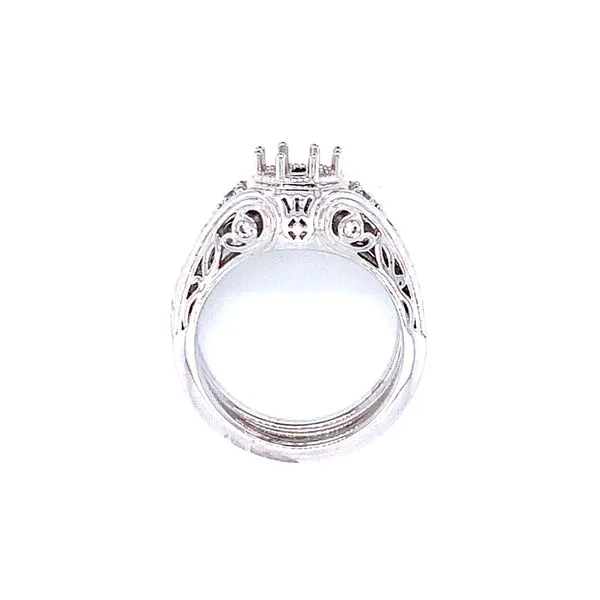 Romance with a Vintage Mood Semi-mount Set in 18k white god Image 3 Bryan Jewelry Prattville, AL