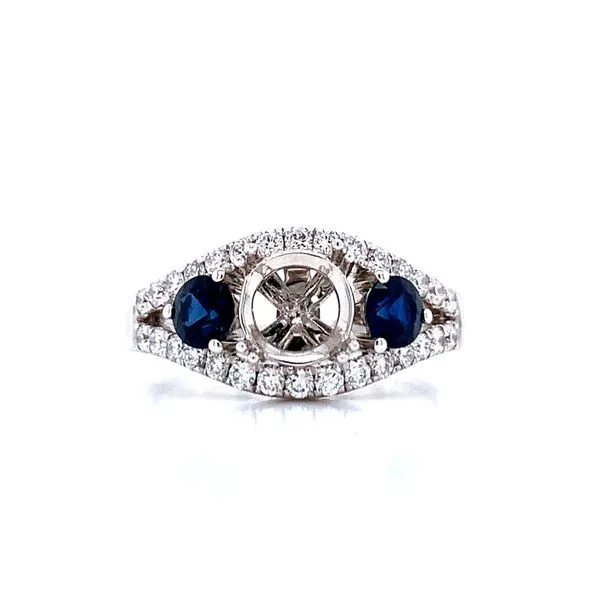 Romance Sapphire & Diamond Semi-mount Ring in 18kw Bryan Jewelry Prattville, AL