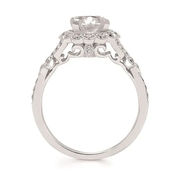 Forever Elegant™- 14kw Vintage Style Oval semi-mount Image 2 Bryan Jewelry Prattville, AL