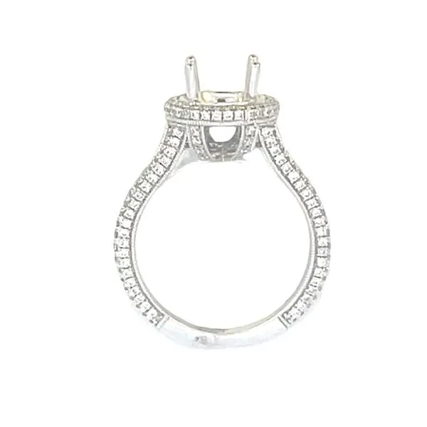 Split Shank Halo Semi-mount in 14kw Image 5 Bryan Jewelry Prattville, AL