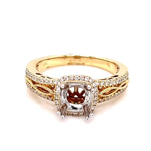 Sizzling Cushion Halo Semi-mount-14ktt Image 2 Bryan Jewelry Prattville, AL