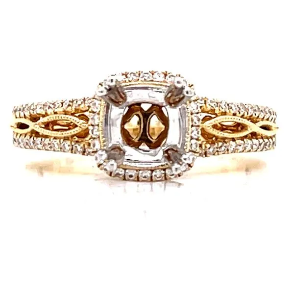 Sizzling Cushion Halo Semi-mount-14ktt Bryan Jewelry Prattville, AL