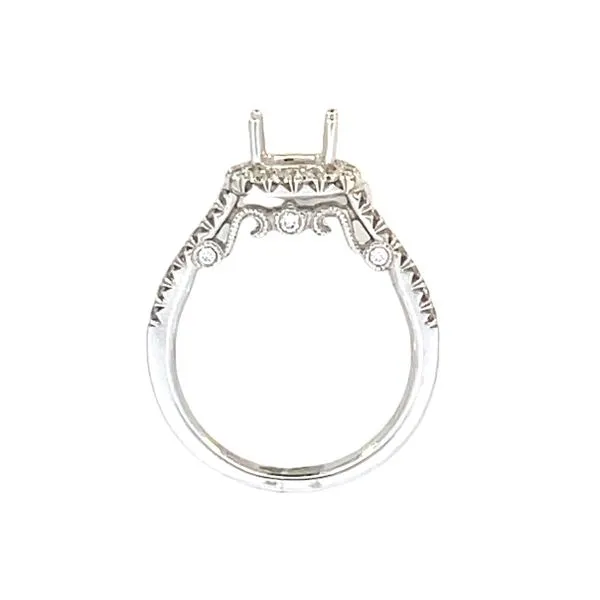 Halo with an Extra Touch of Elegance in 14kw Image 2 Bryan Jewelry Prattville, AL