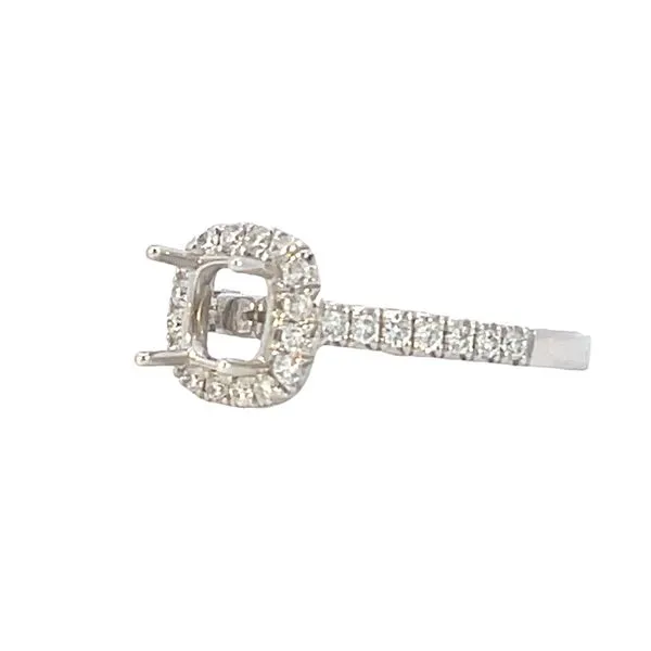 Halo with an Extra Touch of Elegance in 14kw Image 3 Bryan Jewelry Prattville, AL