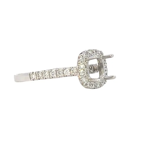 Halo with an Extra Touch of Elegance in 14kw Image 4 Bryan Jewelry Prattville, AL