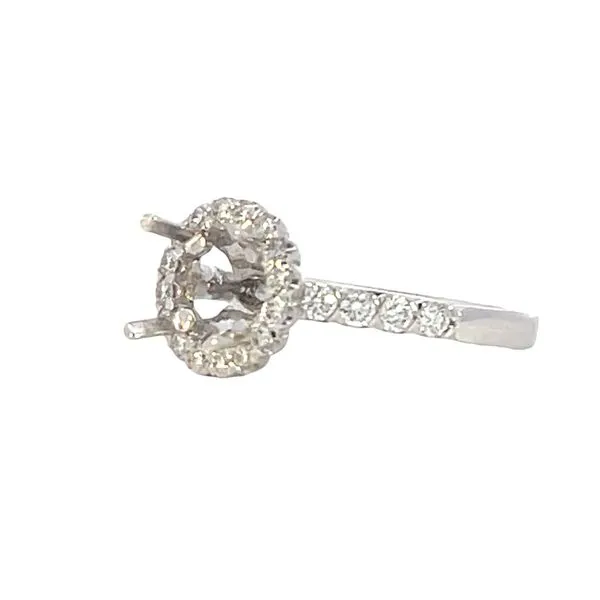 Sweeping Cathedral Halo semi-mount setting in 14kw Image 3 Bryan Jewelry Prattville, AL