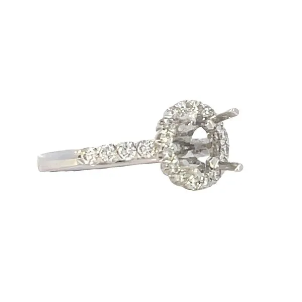 Sweeping Cathedral Halo semi-mount setting in 14kw Image 4 Bryan Jewelry Prattville, AL