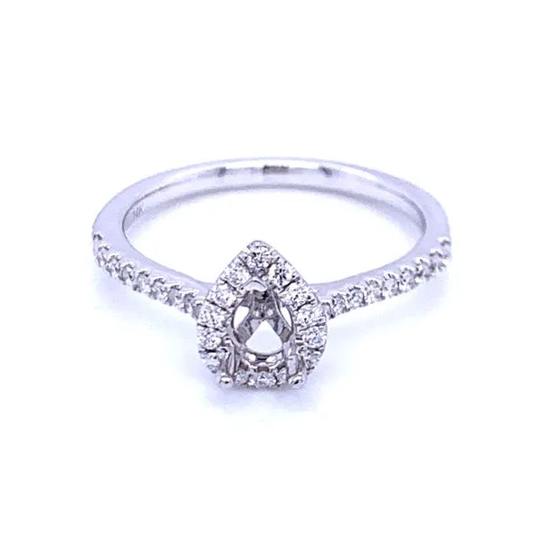 6x4 Pear Shaped Halo Diamond Semi-mount Image 2 Bryan Jewelry Prattville, AL