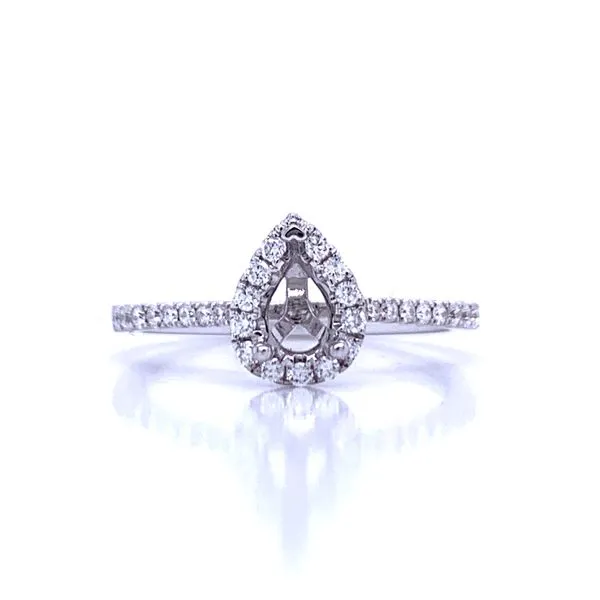 6x4 Pear Shaped Halo Diamond Semi-mount Image 4 Bryan Jewelry Prattville, AL