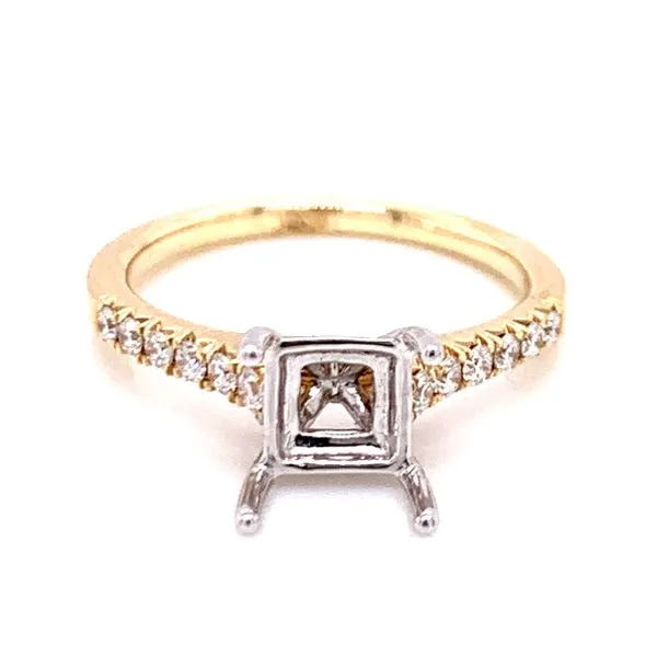 Two-Tone Princess Semi-Mount Image 4 Bryan Jewelry Prattville, AL