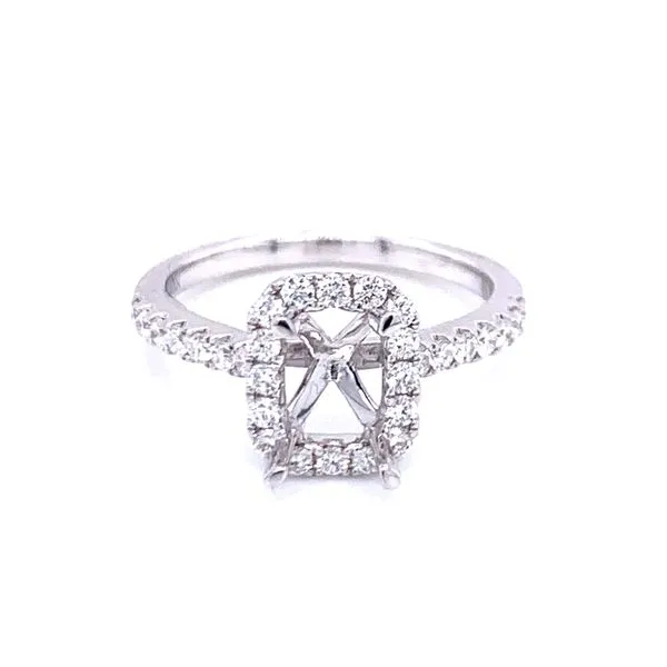 Elegant Emerald Cut Semi-mount Image 3 Bryan Jewelry Prattville, AL
