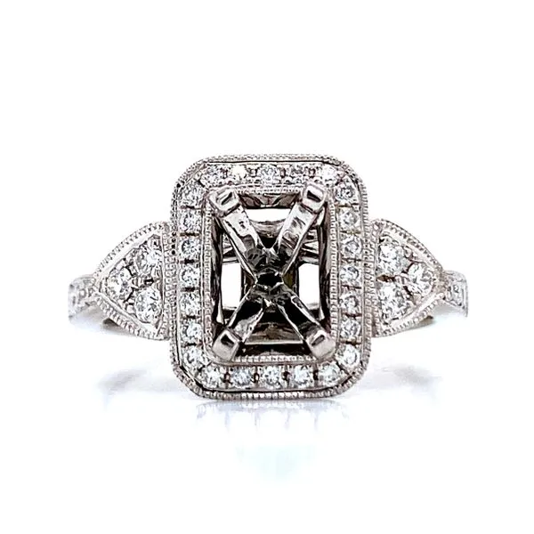 Rectangular Halo Diamond Semi-mount Bryan Jewelry Prattville, AL