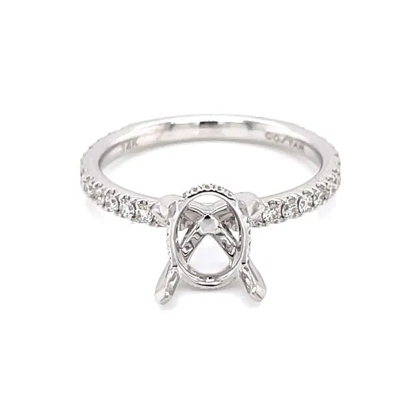 Hidden halo oval semi-mount in14kw Image 3 Bryan Jewelry Prattville, AL