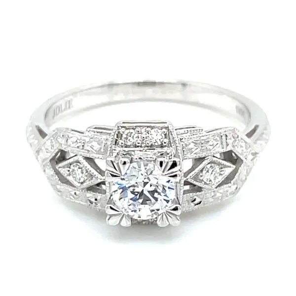 Vintage Classic- Semi-mount for round center in 14kw gold Image 3 Bryan Jewelry Prattville, AL