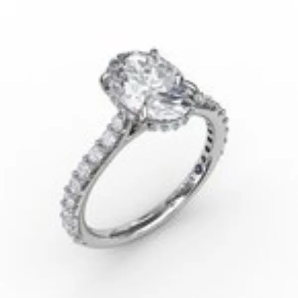 Classic Oval Diamond Solitaire Engagement Ring With Hidden Pavé Halo Image 3 Bryan Jewelry Prattville, AL