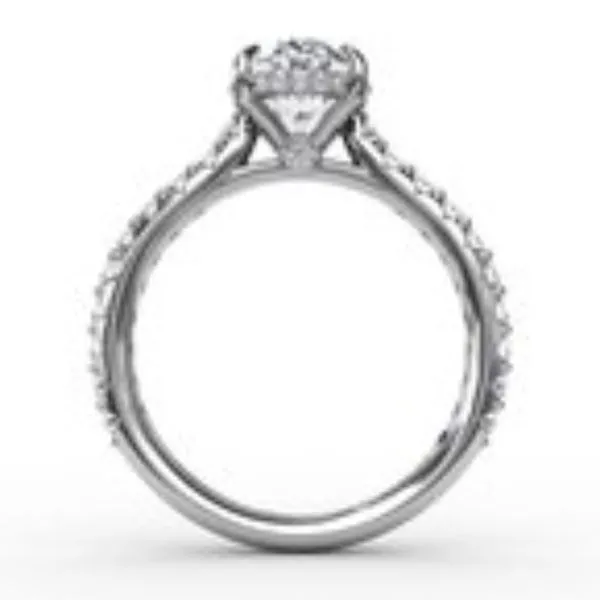 Classic Oval Diamond Solitaire Engagement Ring With Hidden Pavé Halo Image 4 Bryan Jewelry Prattville, AL