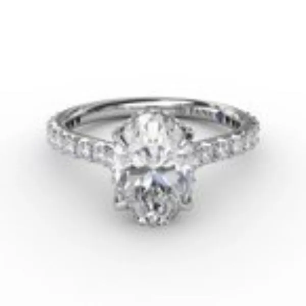 Classic Oval Diamond Solitaire Engagement Ring With Hidden Pavé Halo Image 5 Bryan Jewelry Prattville, AL