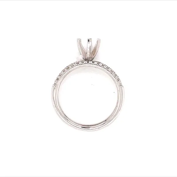14k White Gold Semi-Mount Wedding Set with Diamond Accents – .37ctw Image 3 Bryan Jewelry Prattville, AL