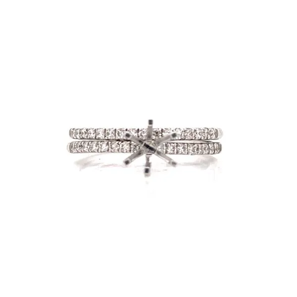 14k White Gold Semi-Mount Wedding Set with Diamond Accents – .37ctw Image 5 Bryan Jewelry Prattville, AL