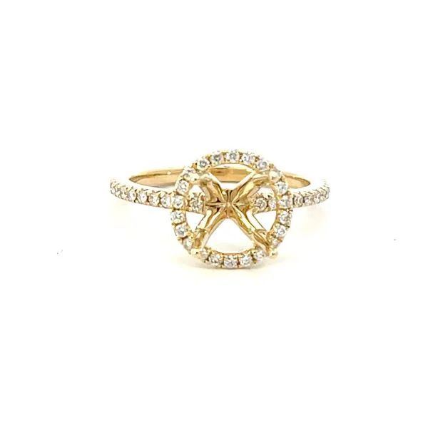 Diamond halo & shank semi-mount in 14ky Bryan Jewelry Prattville, AL