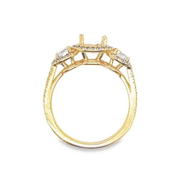 Three stone style semi-mount for 5.8-6.2mm center- matching band available Image 2 Bryan Jewelry Prattville, AL
