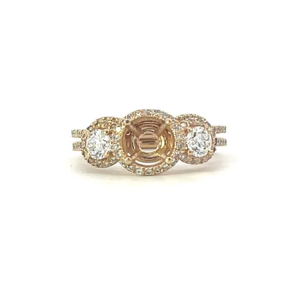 Three stone style semi-mount for 5.8-6.2mm center- matching band available Image 3 Bryan Jewelry Prattville, AL