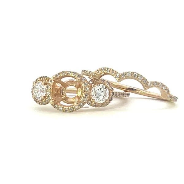 Three stone style semi-mount for 5.8-6.2mm center- matching band available Image 4 Bryan Jewelry Prattville, AL