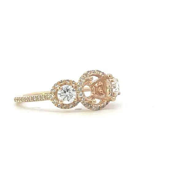 Three stone style semi-mount for 5.8-6.2mm center- matching band available Image 5 Bryan Jewelry Prattville, AL