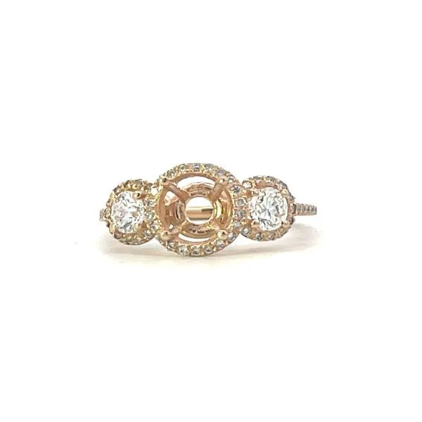Three stone style semi-mount for 5.8-6.2mm center- matching band available Bryan Jewelry Prattville, AL