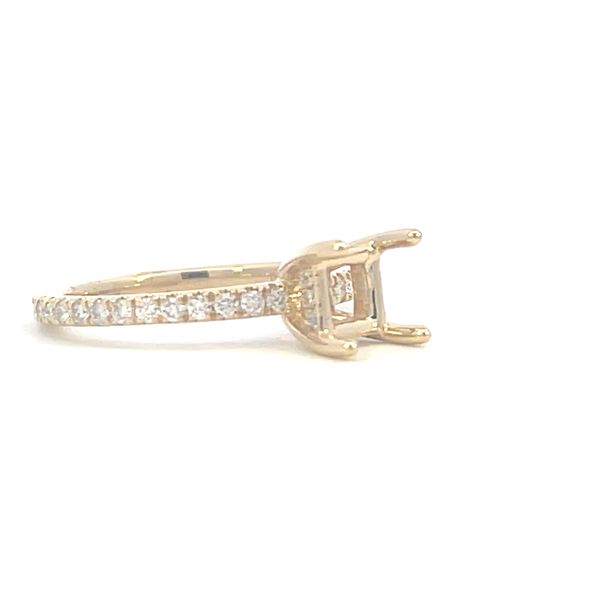 .38ctw Natural Diamond Princess Semi-Mount Ring in 14K Yellow Gold Image 2 Bryan Jewelry Prattville, AL