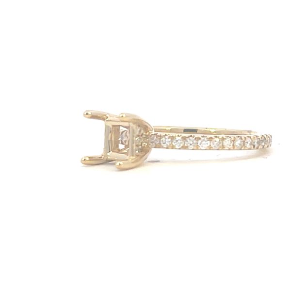 .38ctw Natural Diamond Princess Semi-Mount Ring in 14K Yellow Gold Image 3 Bryan Jewelry Prattville, AL