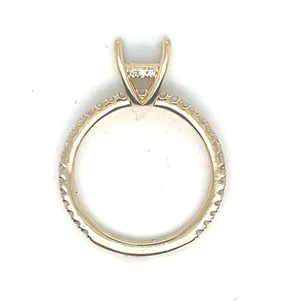 .38ctw Natural Diamond Princess Semi-Mount Ring in 14K Yellow Gold Image 4 Bryan Jewelry Prattville, AL