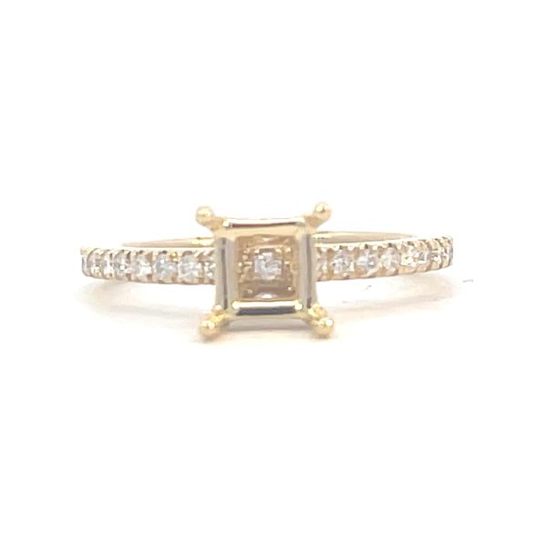 .38ctw Natural Diamond Princess Semi-Mount Ring in 14K Yellow Gold Bryan Jewelry Prattville, AL