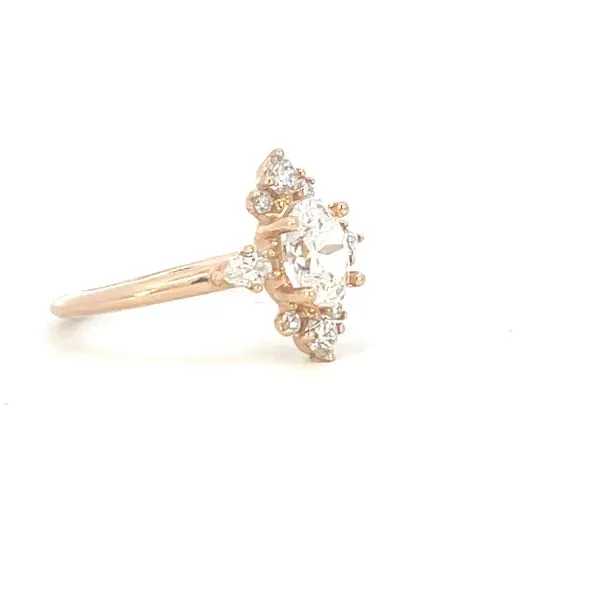 Semi-mount .35ctw diamonds14k rose gold for oval (7x5) center -currently soft set with a cz center Image 2 Bryan Jewelry Prattville, AL