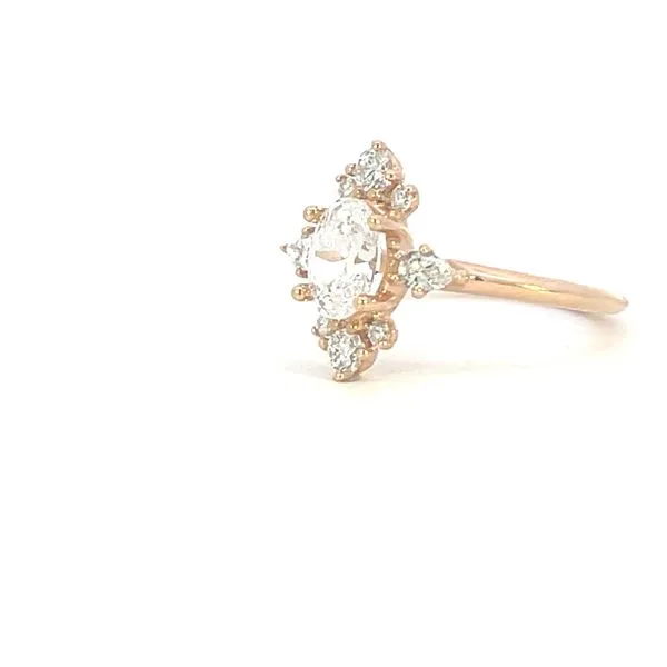 Semi-mount .35ctw diamonds14k rose gold for oval (7x5) center -currently soft set with a cz center Image 3 Bryan Jewelry Prattville, AL