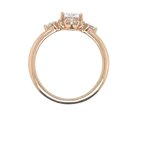 Semi-mount .35ctw diamonds14k rose gold for oval (7x5) center -currently soft set with a cz center Image 4 Bryan Jewelry Prattville, AL
